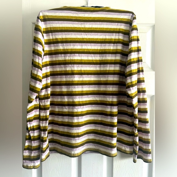 Sonoma Striped Long Sleeve Everyday Essential Tee, Size Large - Picture 3 of 3